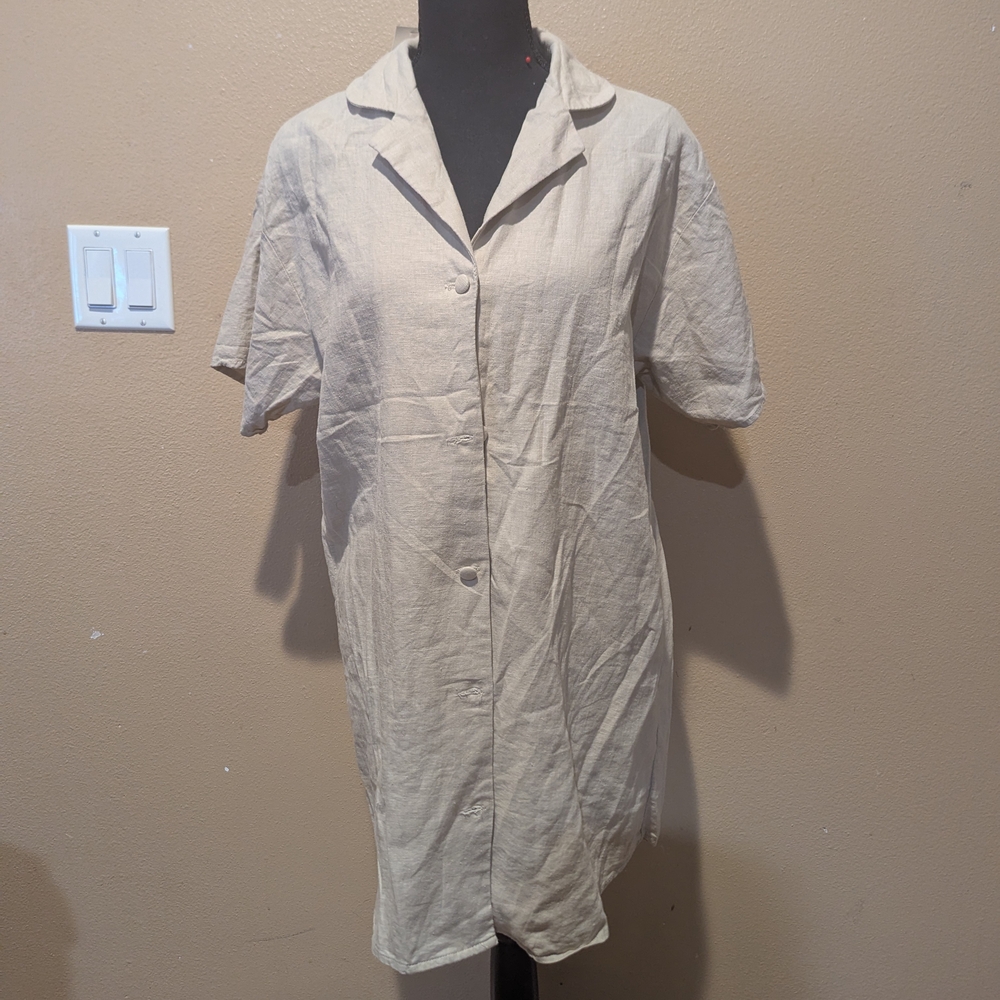 Cotton On Light Tan Short-Sleeve Dress